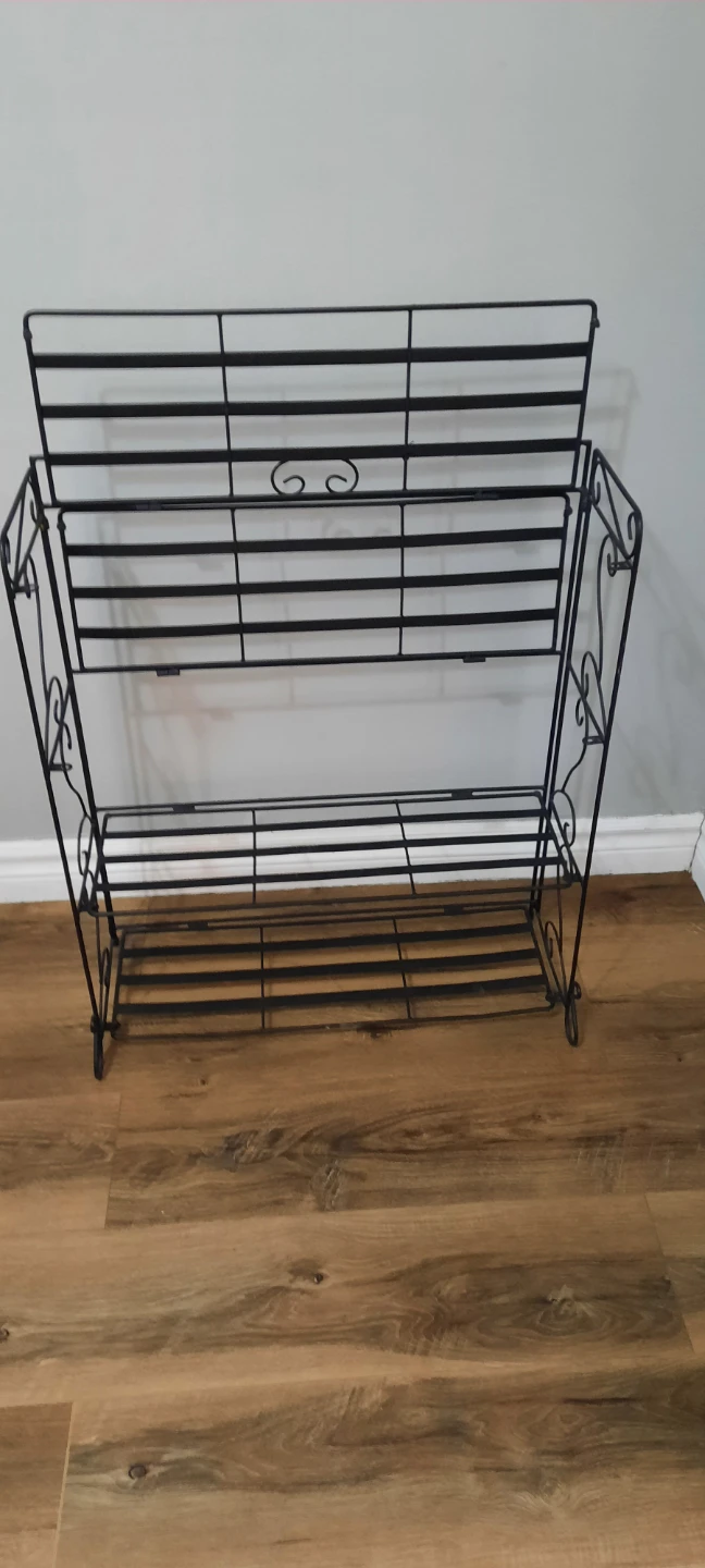 Black Metal 3-Tier Wire Shelf Stand - photo 5