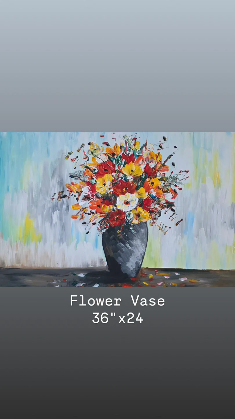 Huge original hand-painted painting by local Flower Vase