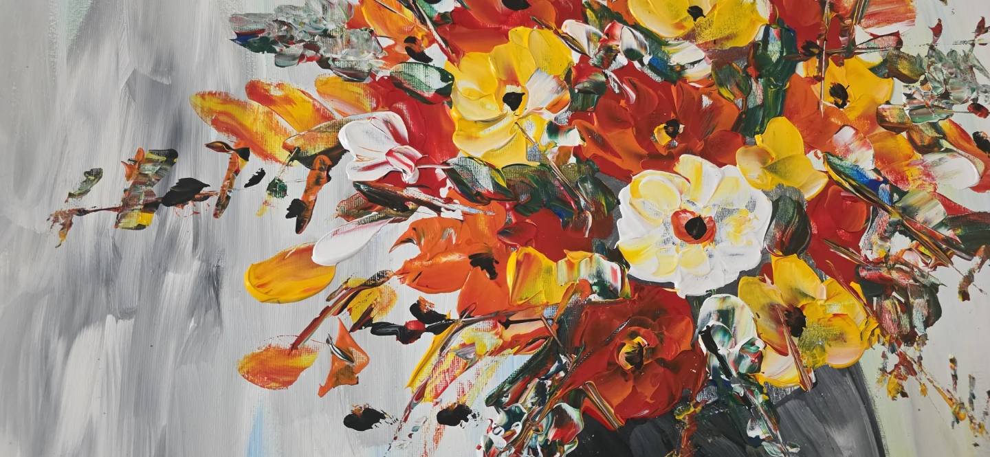Huge original hand-painted painting by local Flower Vase - photo 5