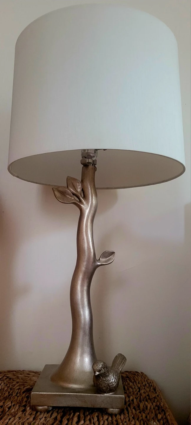Silver Tree Branch Table Lamp with Bird Accent - photo 2