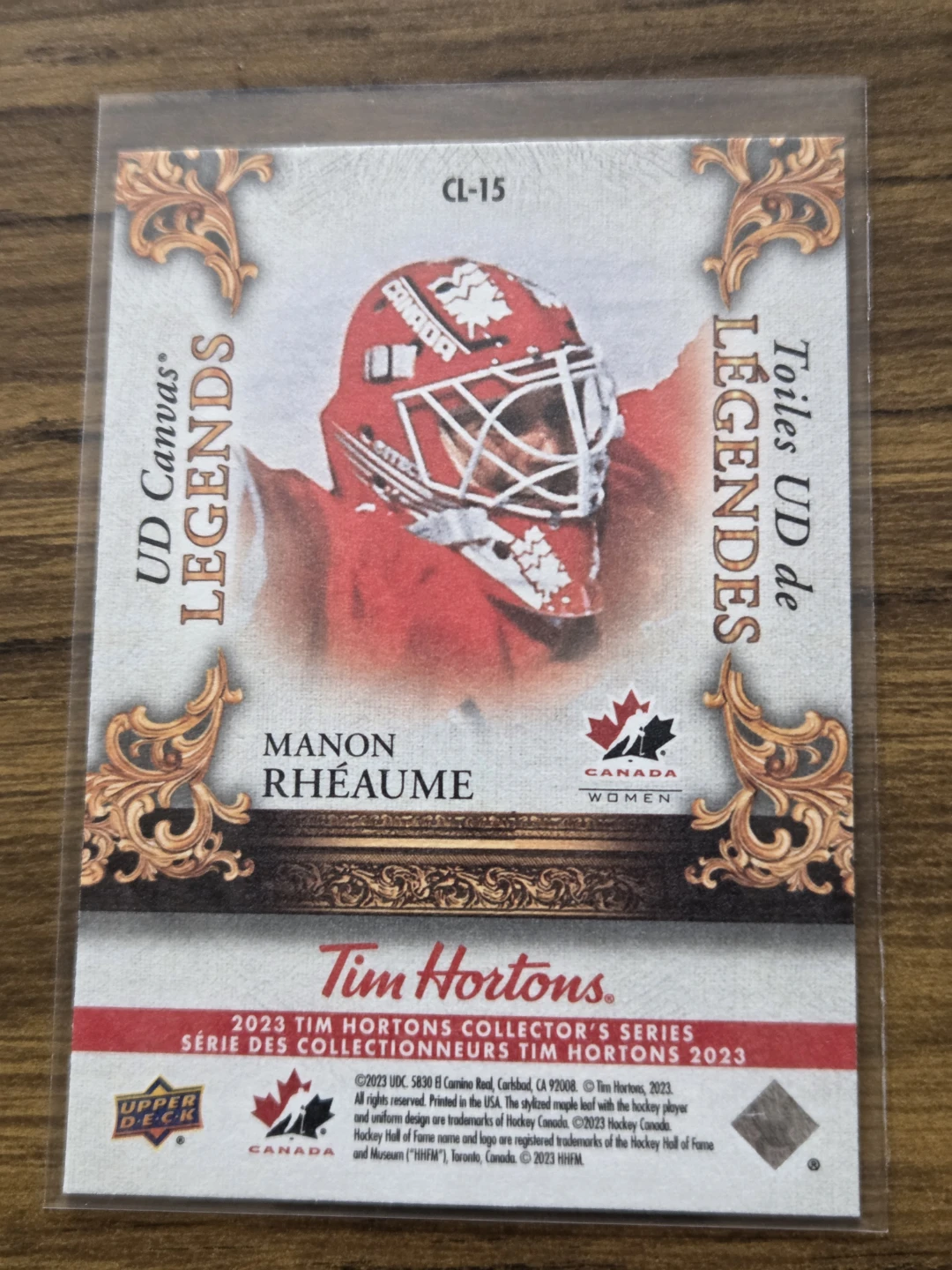 Upper Deck UD Canvas Legends Manon Rhéaume Hockey Card - photo 2