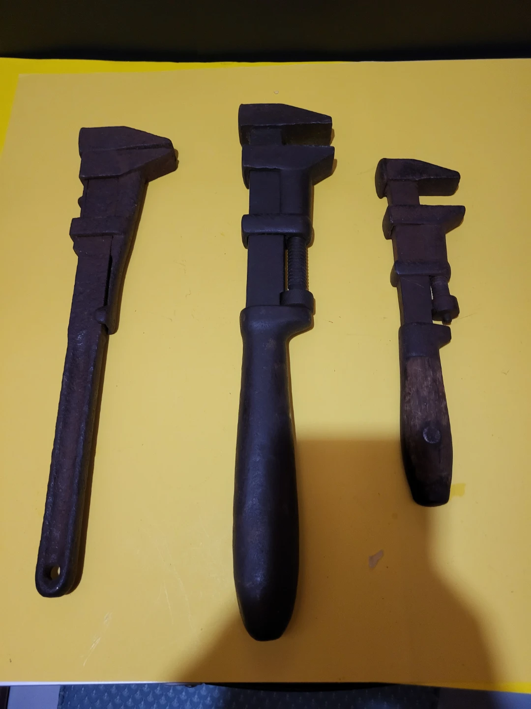 Lot of 3 Vintage Adjustable Wrench Tools