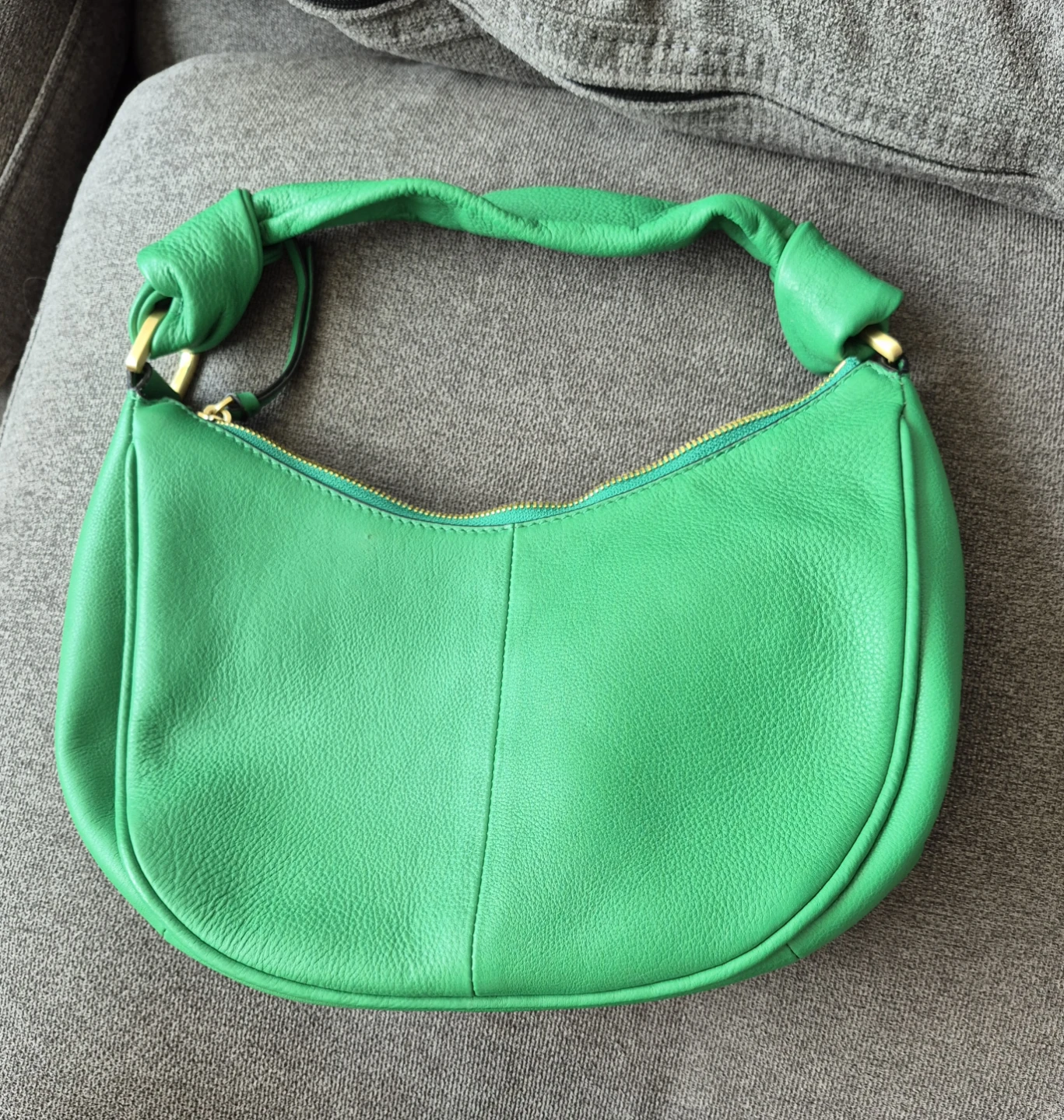 John Lewis Green Leather Shoulder Bag