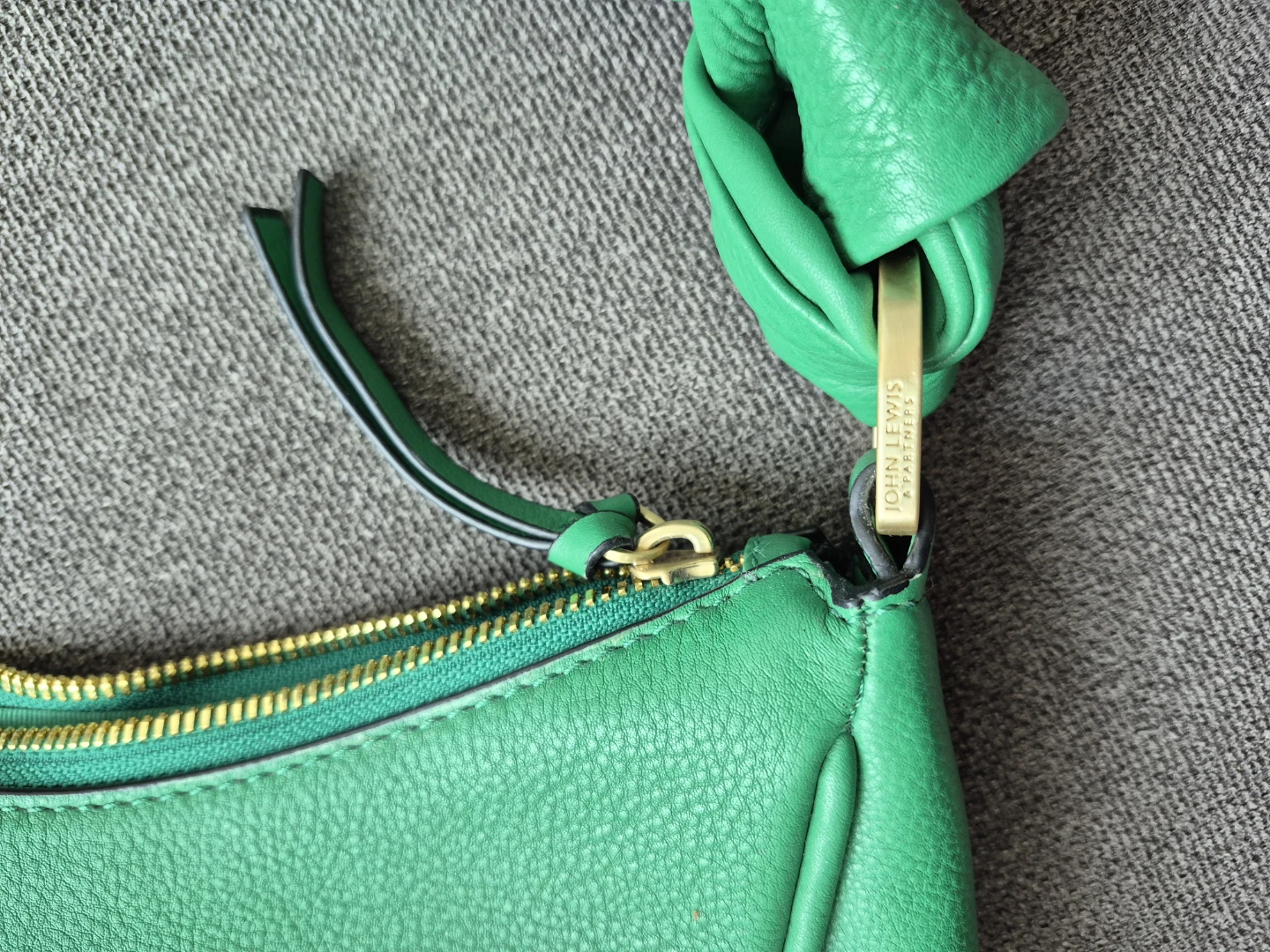 John Lewis Green Leather Shoulder Bag - photo 4