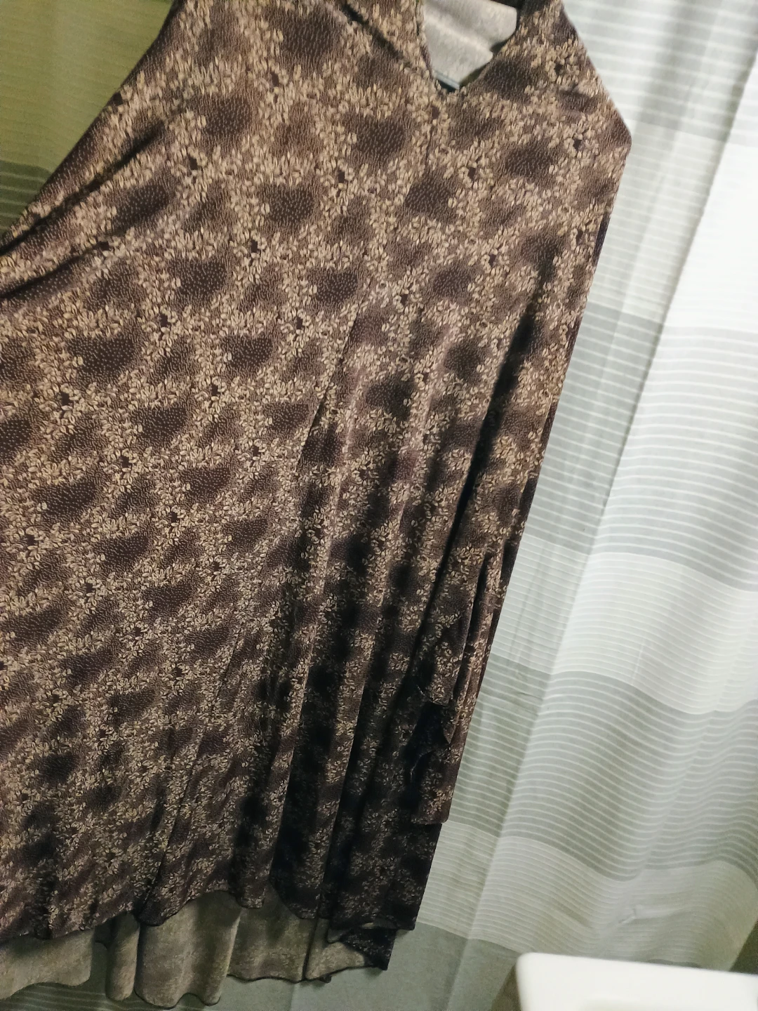 Brown Floral Print Maxi Dress.