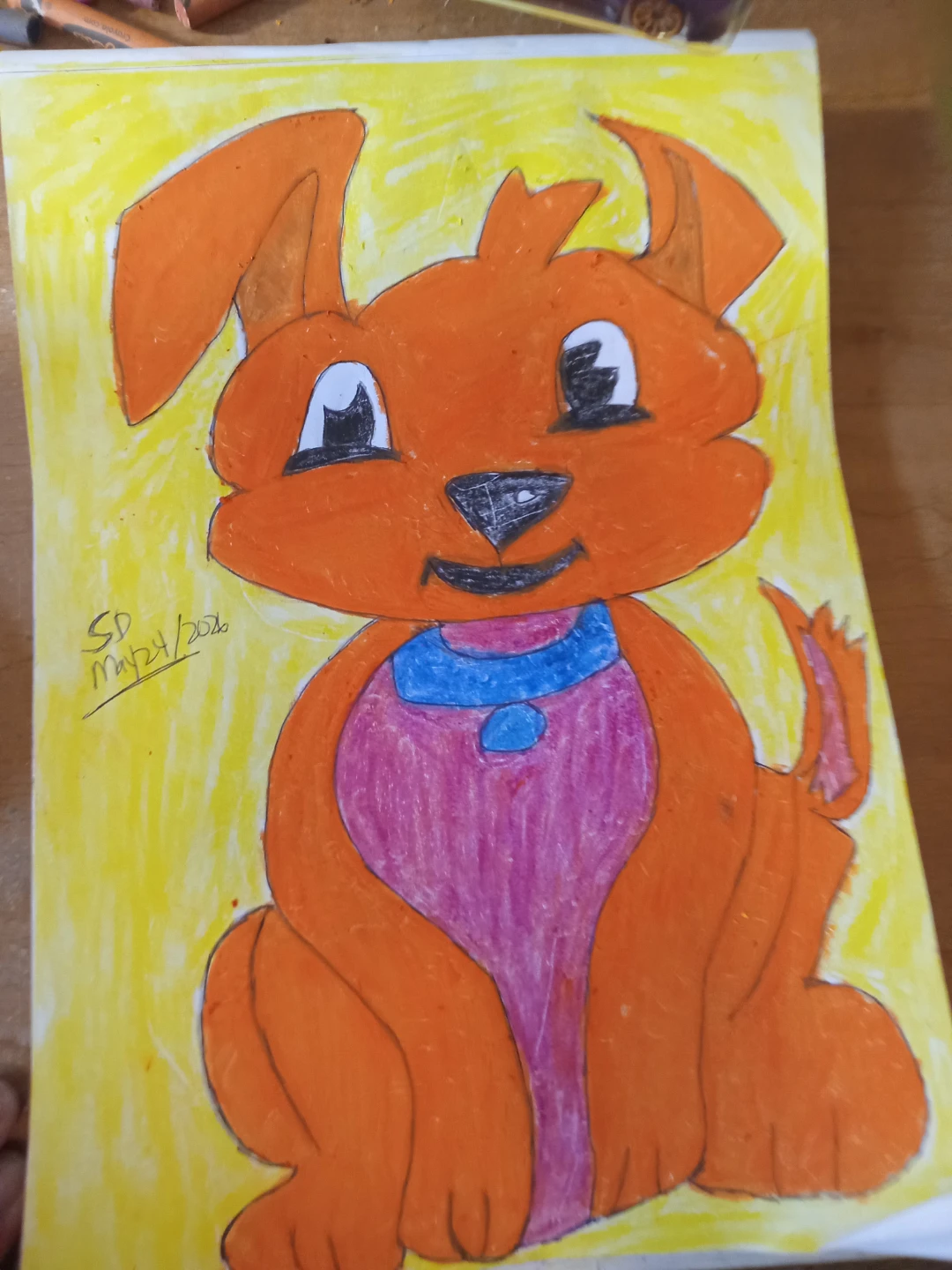DOG WITH YELLOW BACKGROUND CARTOONBY SHERWIN