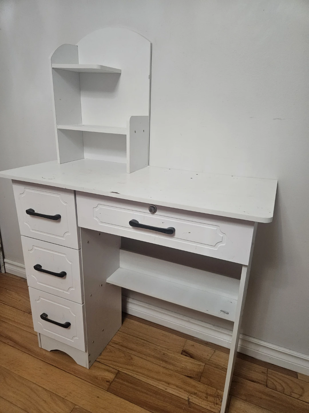 White Desk with Shelving and Drawers - photo 2