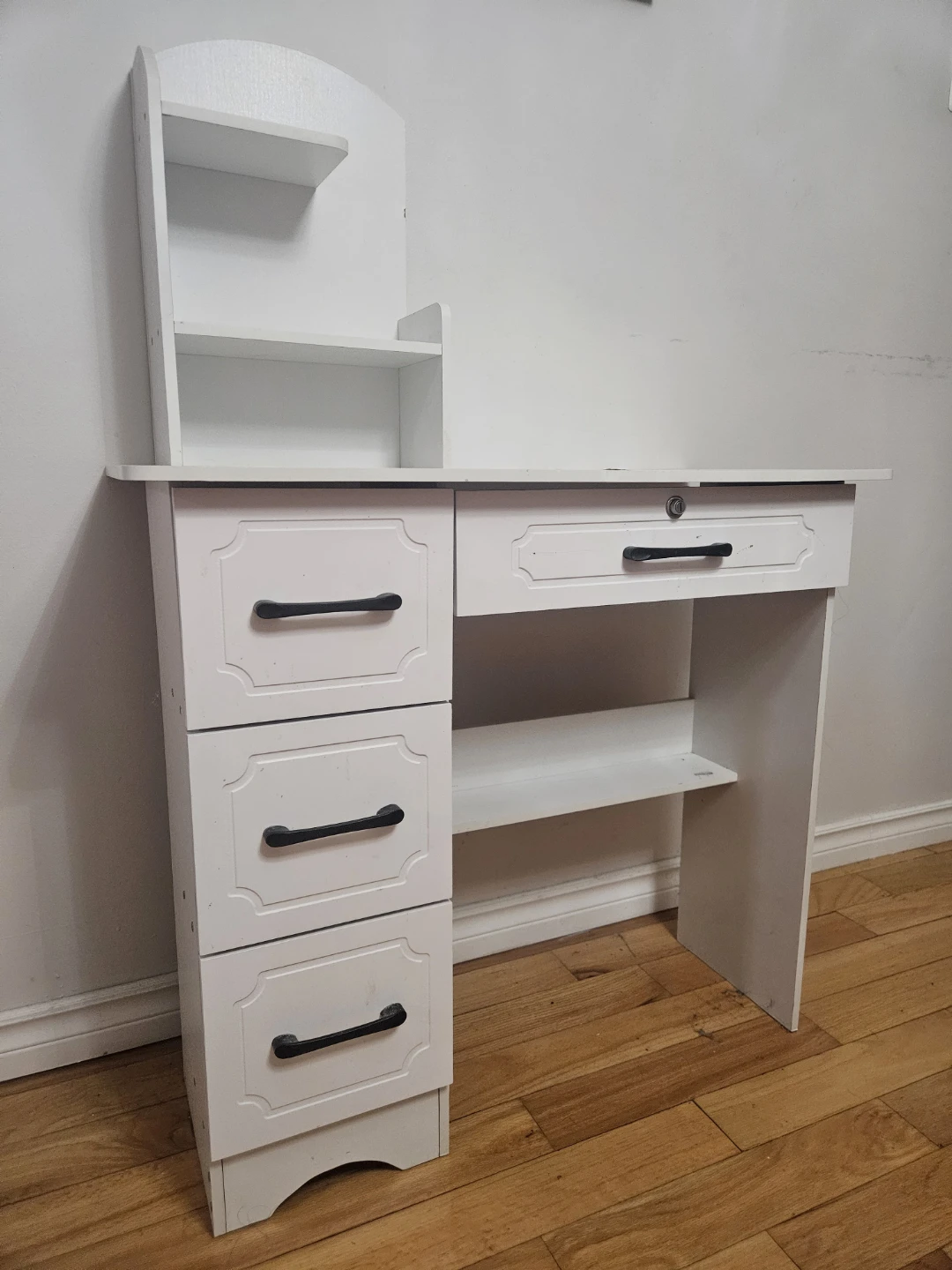 White Desk with Shelving and Drawers - photo 3
