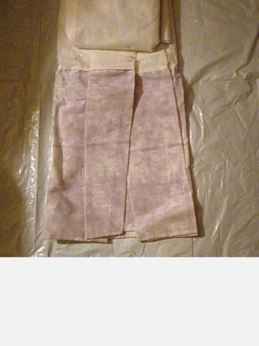 NEW KING-SIZE BEDSKIRT, LAVENDER PURPLE & IVORY