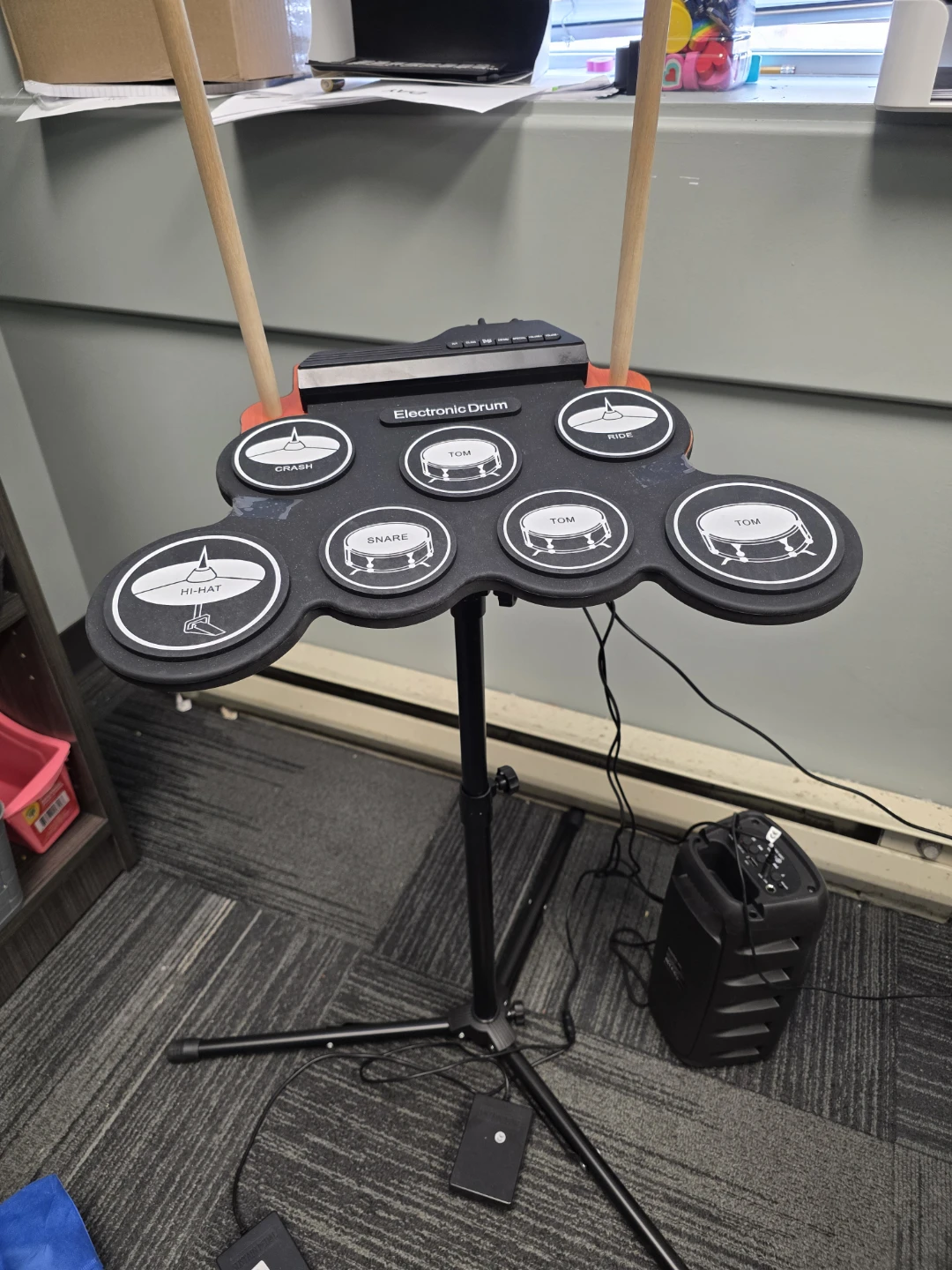 Electronic Drum Kit with drumstick, charger, speaker and Stand