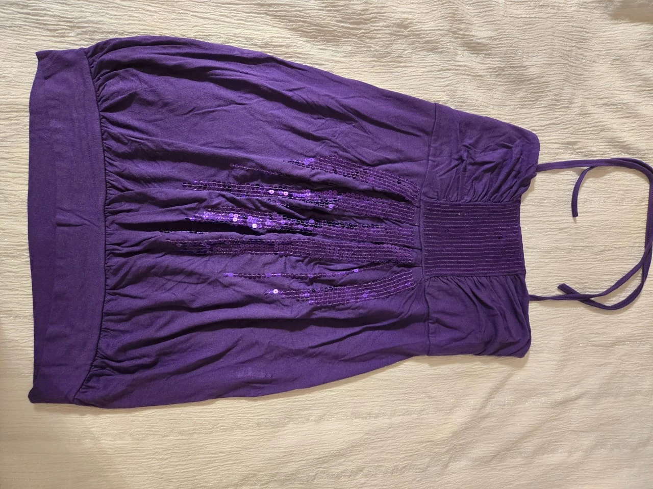 Purple sequined tube dress