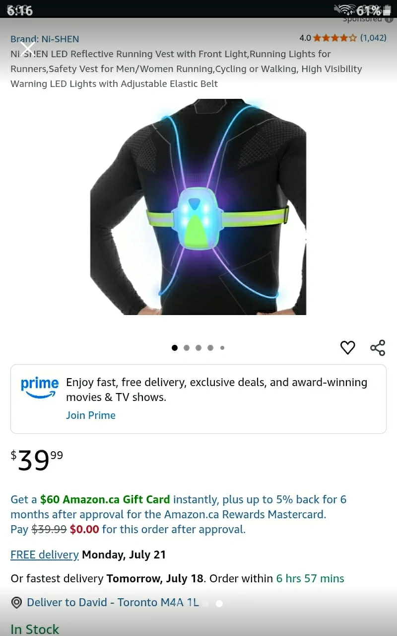 🏃‍♀️ 🎽 🆕 LED Running Vest Lights 🚨 Retails $39.99+Tx 🏃🎽 🆕 - photo 4