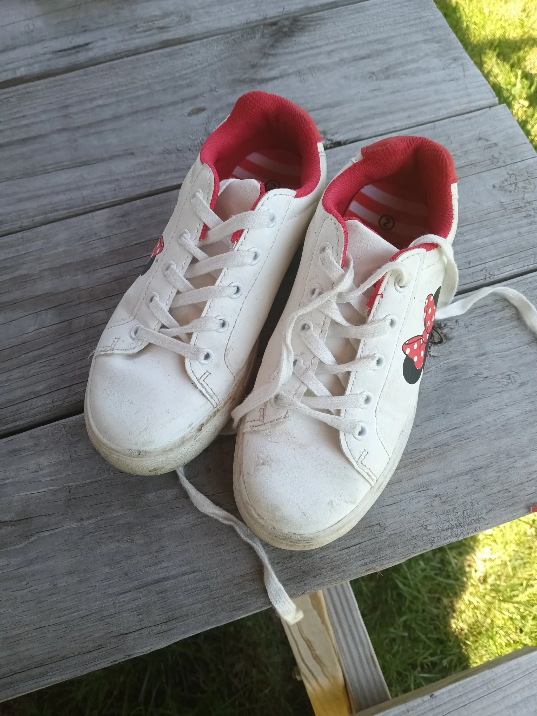 Kids' Size 2 Sneakers - L&D Leopard & Minnie Mouse