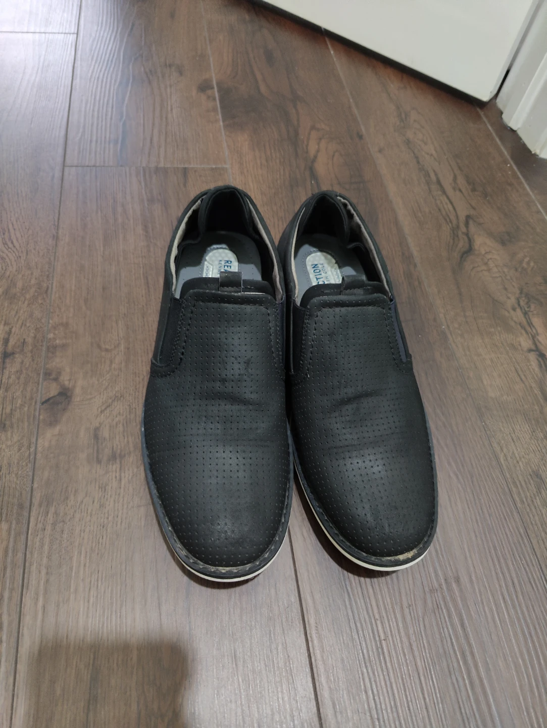Kenneth Cole Black Perforated Slip-On Loafer Shoes - photo 2
