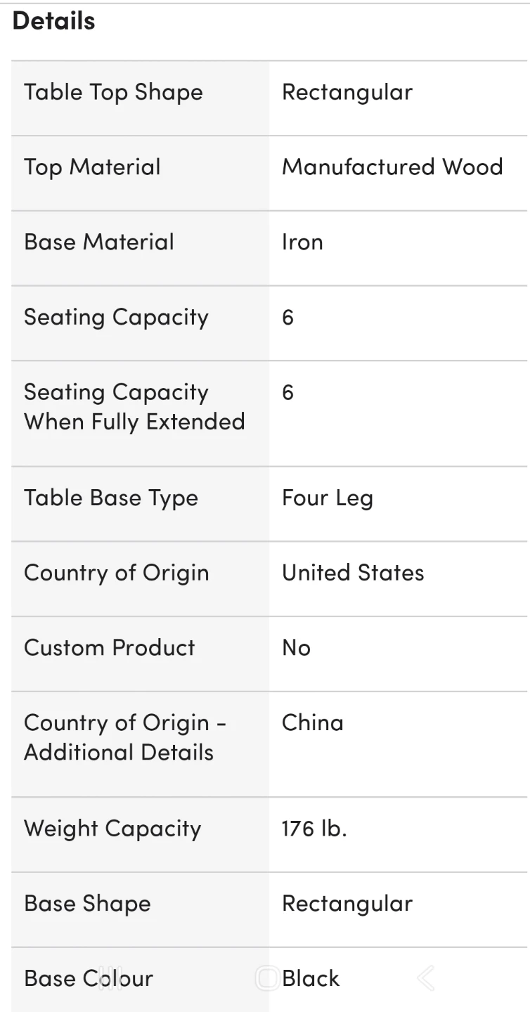 Rectangular Dining Table with Marble Finish - photo 4