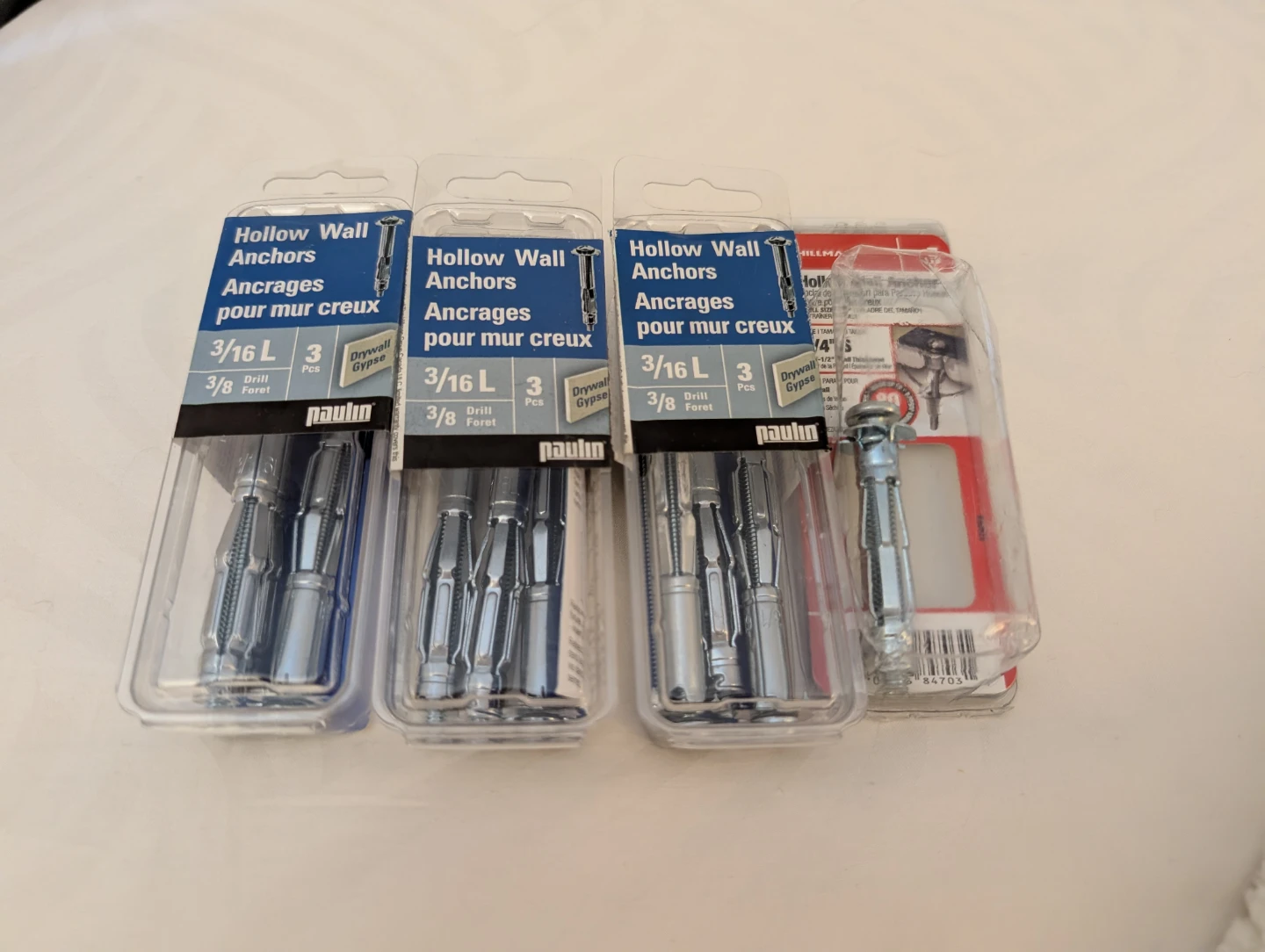 Paulin Hollow Wall Anchors 3/16 L - Up to 9 available