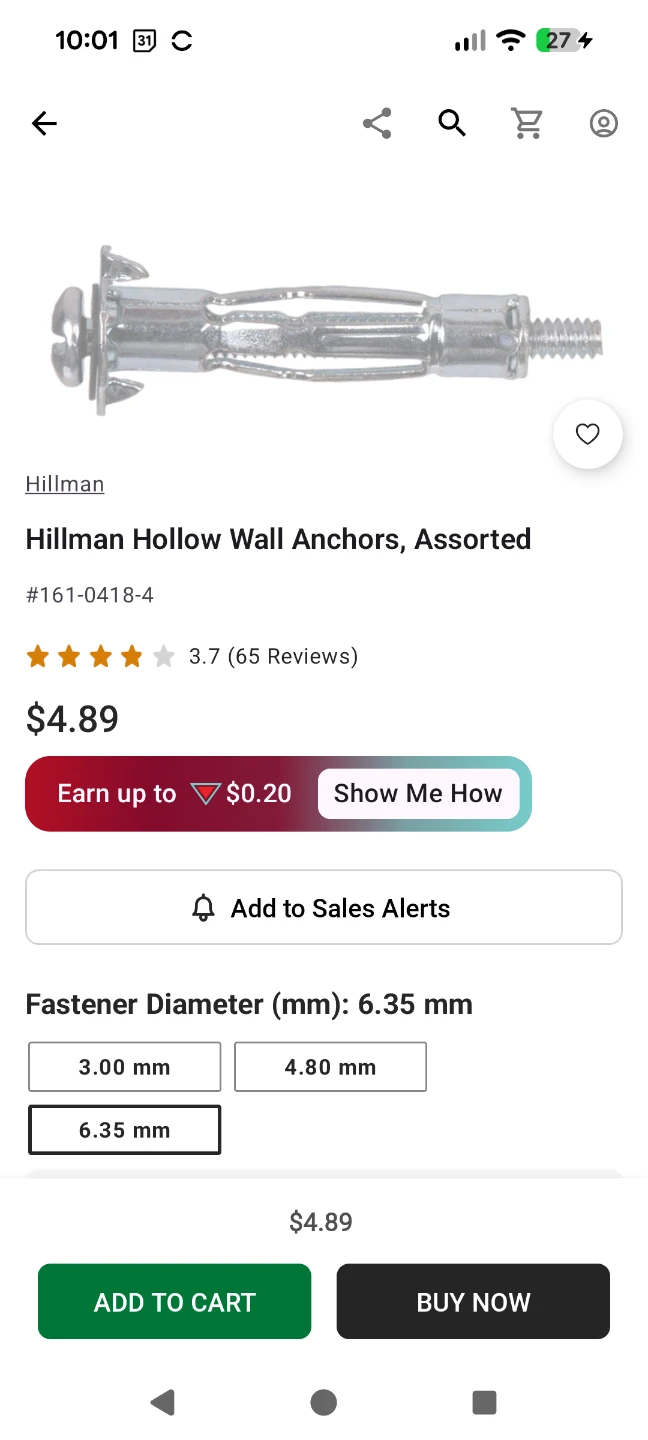 Paulin Hollow Wall Anchors 3/16 L - Up to 9 available - photo 3