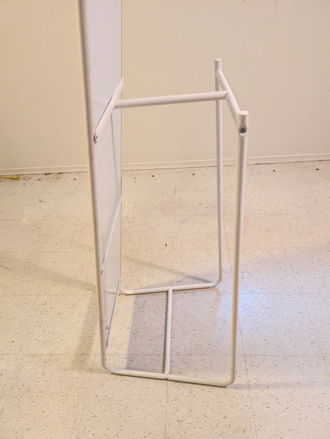 White Standing Mirror with Hooks and Rack - photo 2