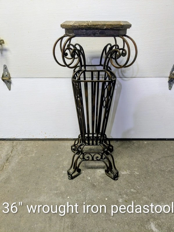 36" Wrought Iron Pedestal