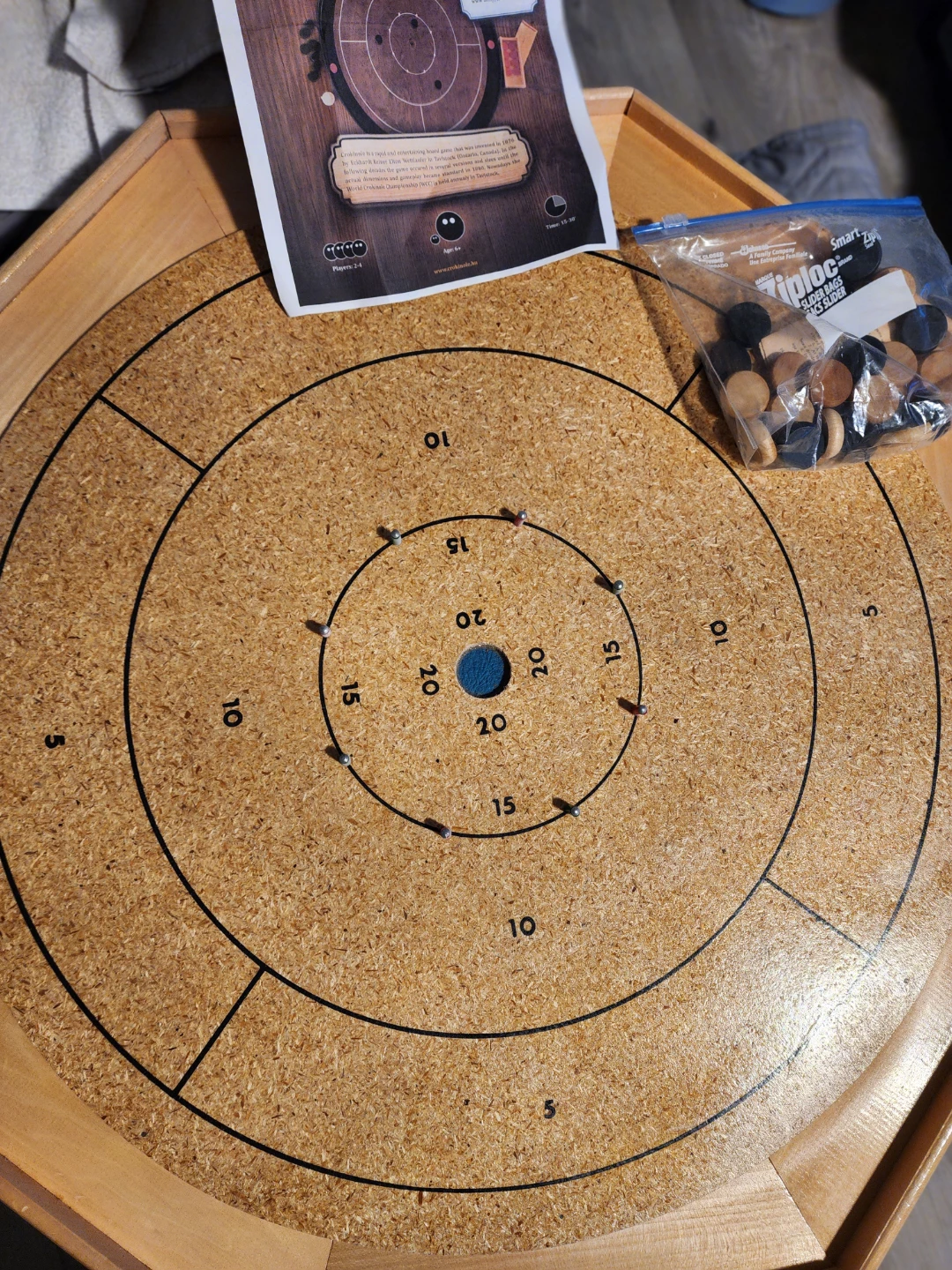 Crokinole Game Board with Pieces - photo 2