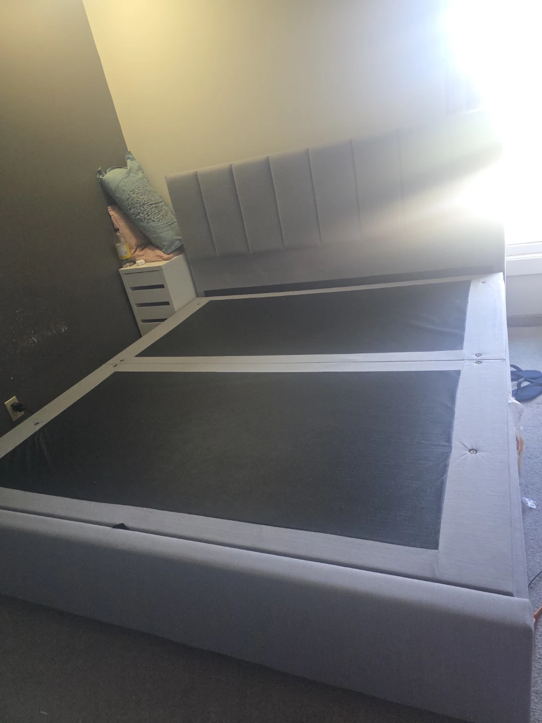 Grey Upholstered Storage King size Bed Frame - photo 5