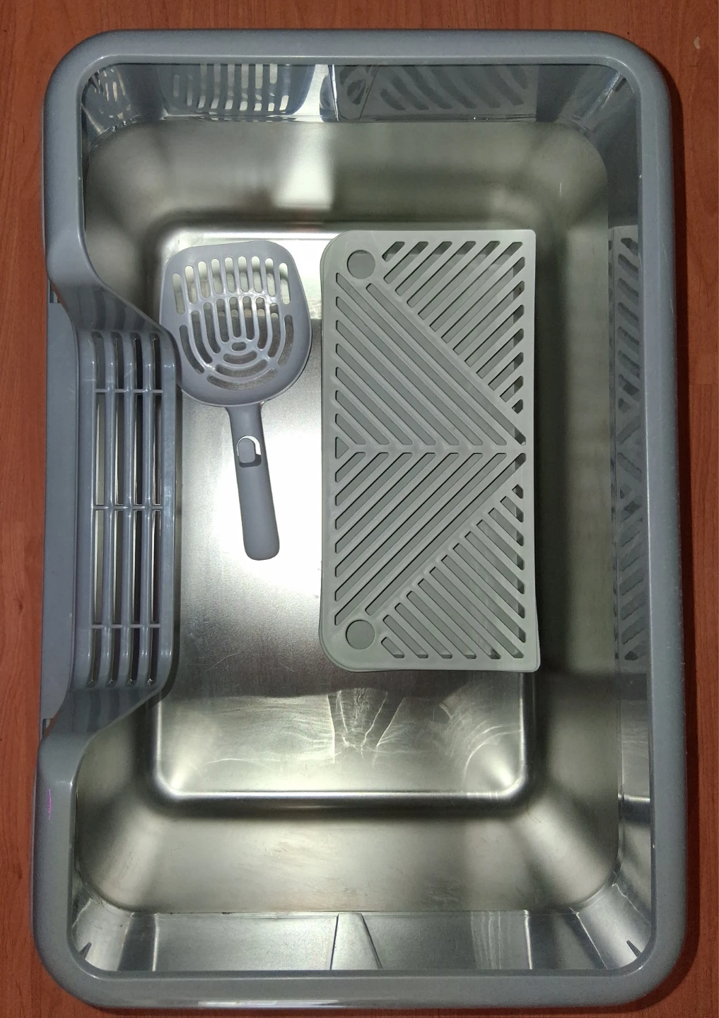 Large stainless steel cat litter box