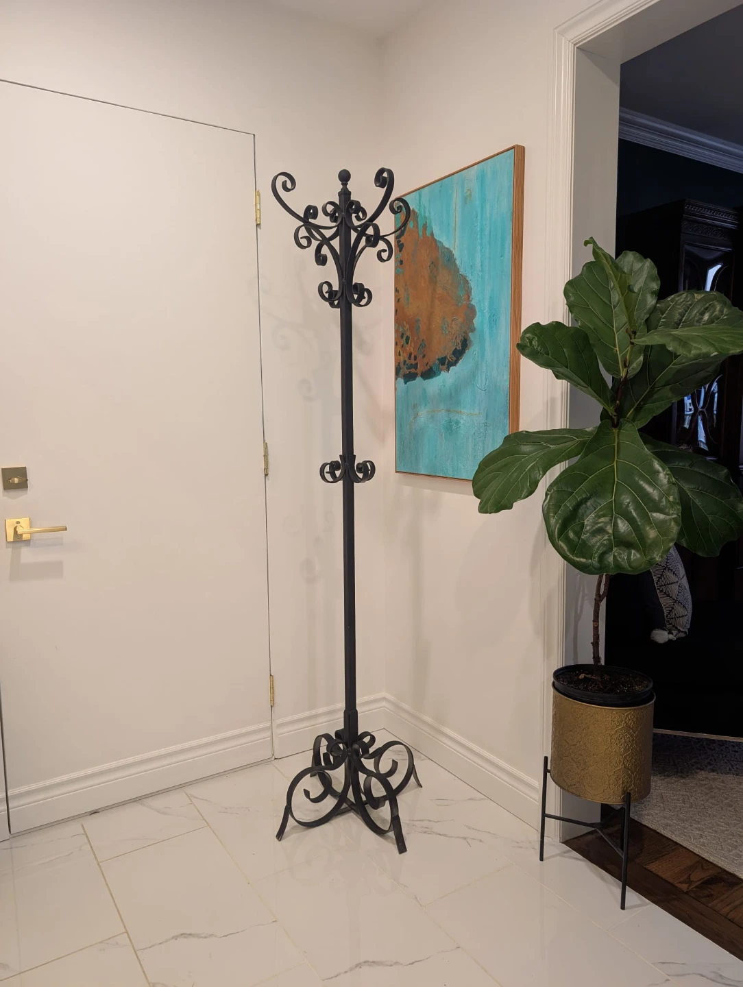 Wrought iron Coat Rack Heavy
