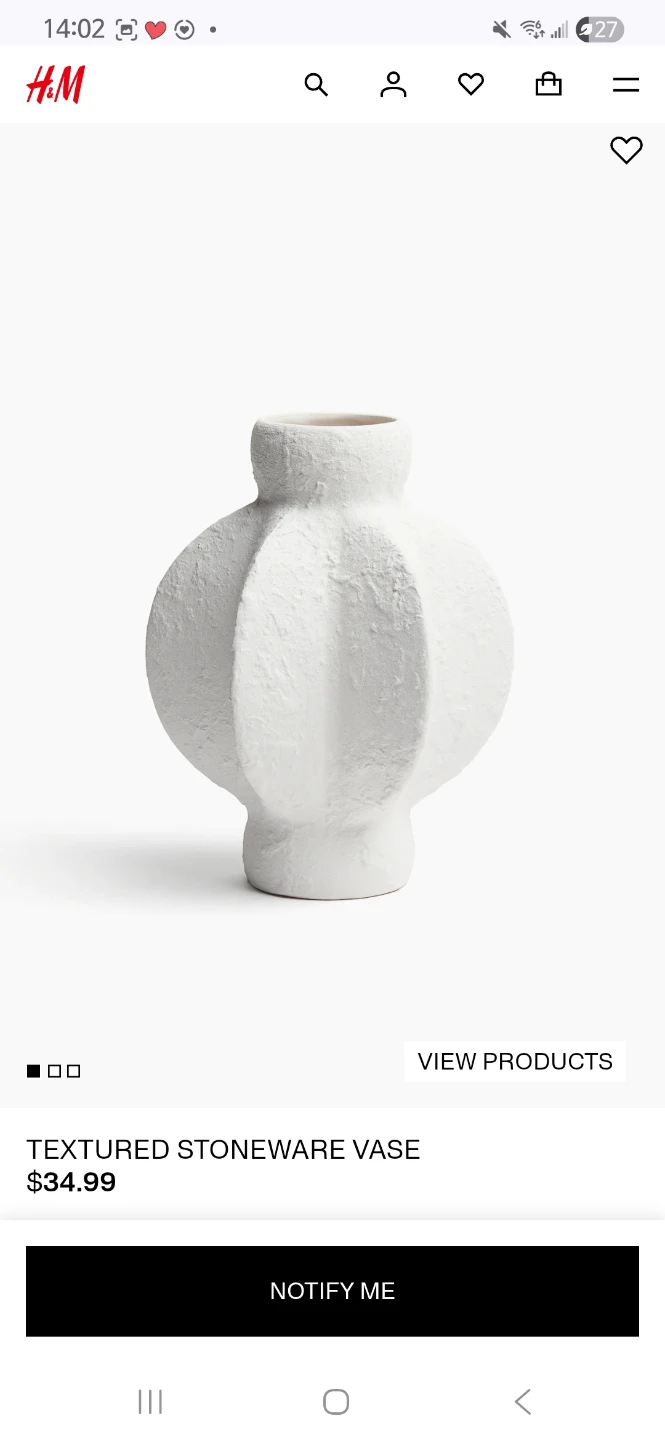 Textured Stoneware Vase - H&M