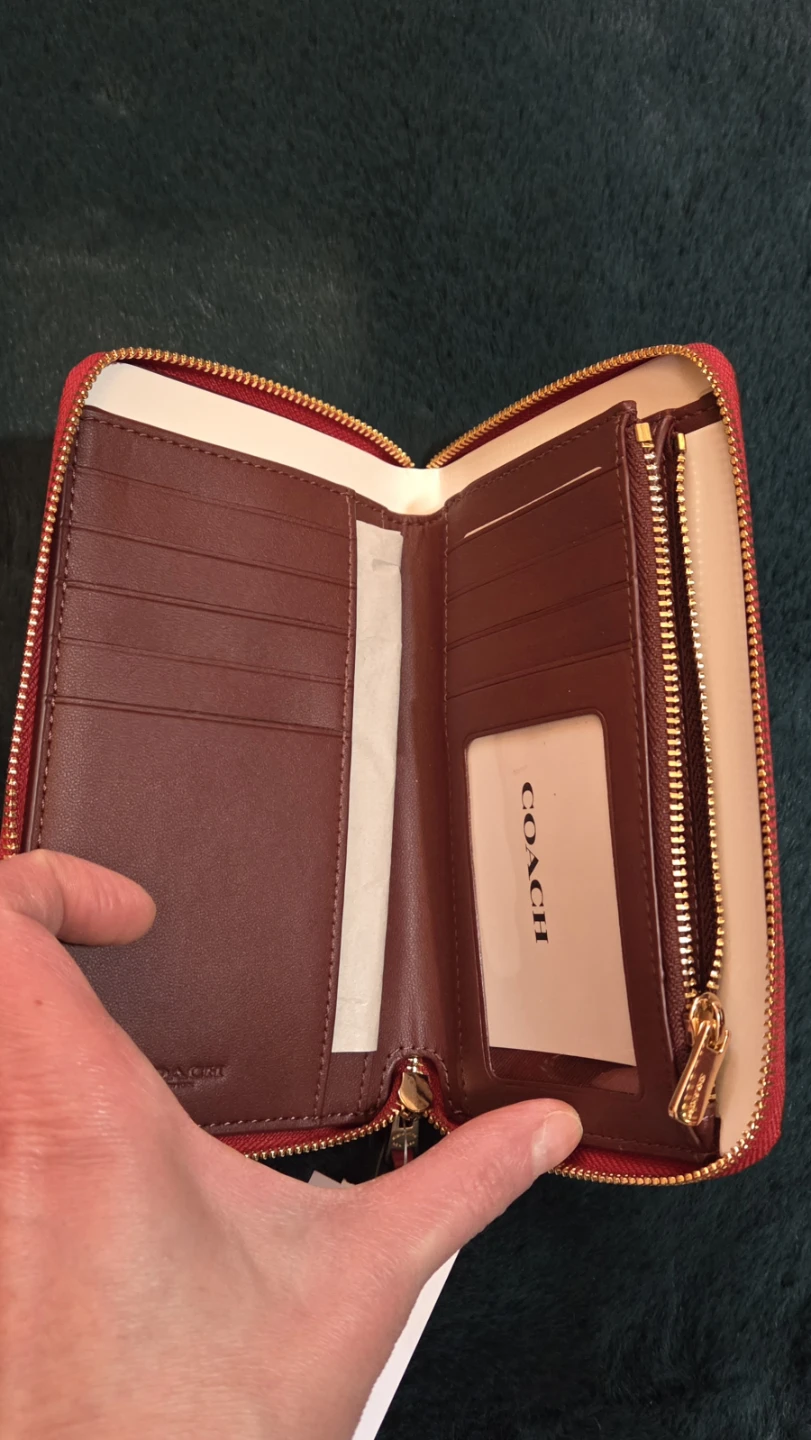 Coach Pebble Leather Medium Zip Wallet - Red - photo 3