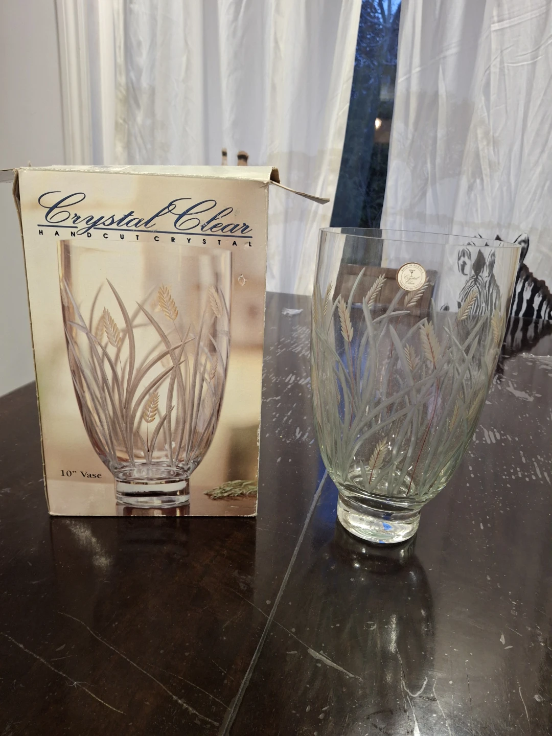 Crystal Clear Hand Cut Crystal 10" Vase