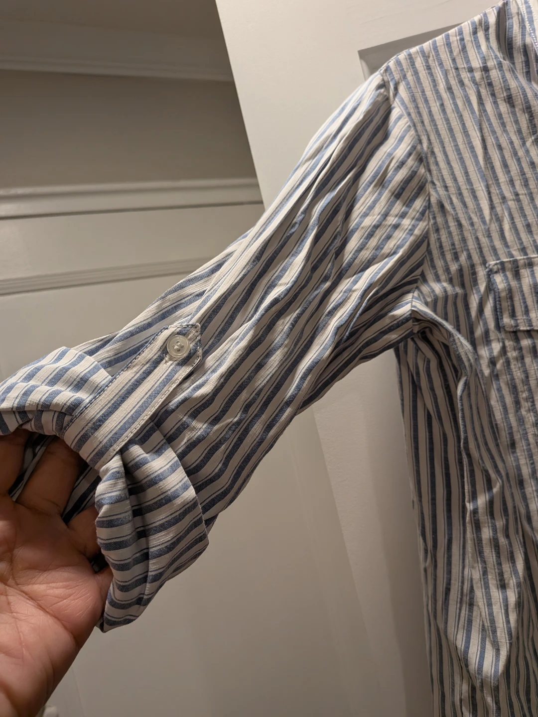 Max Studio Blue Striped Button-Up Shirt - Size S - photo 2