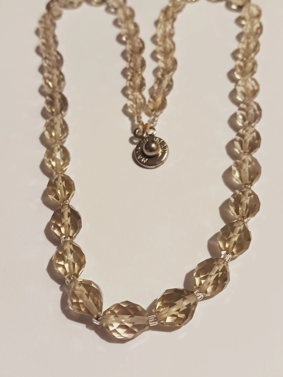 Japanese Smokey Quartz Crystal Beaded Necklace - photo 4