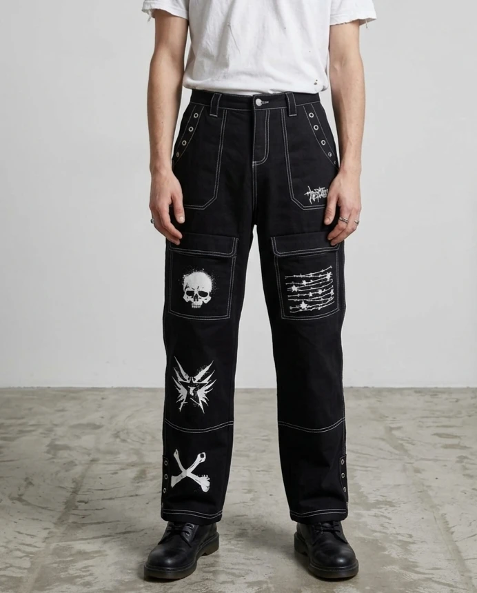 Rebellious Spirit Black Cargo Pants Size 11