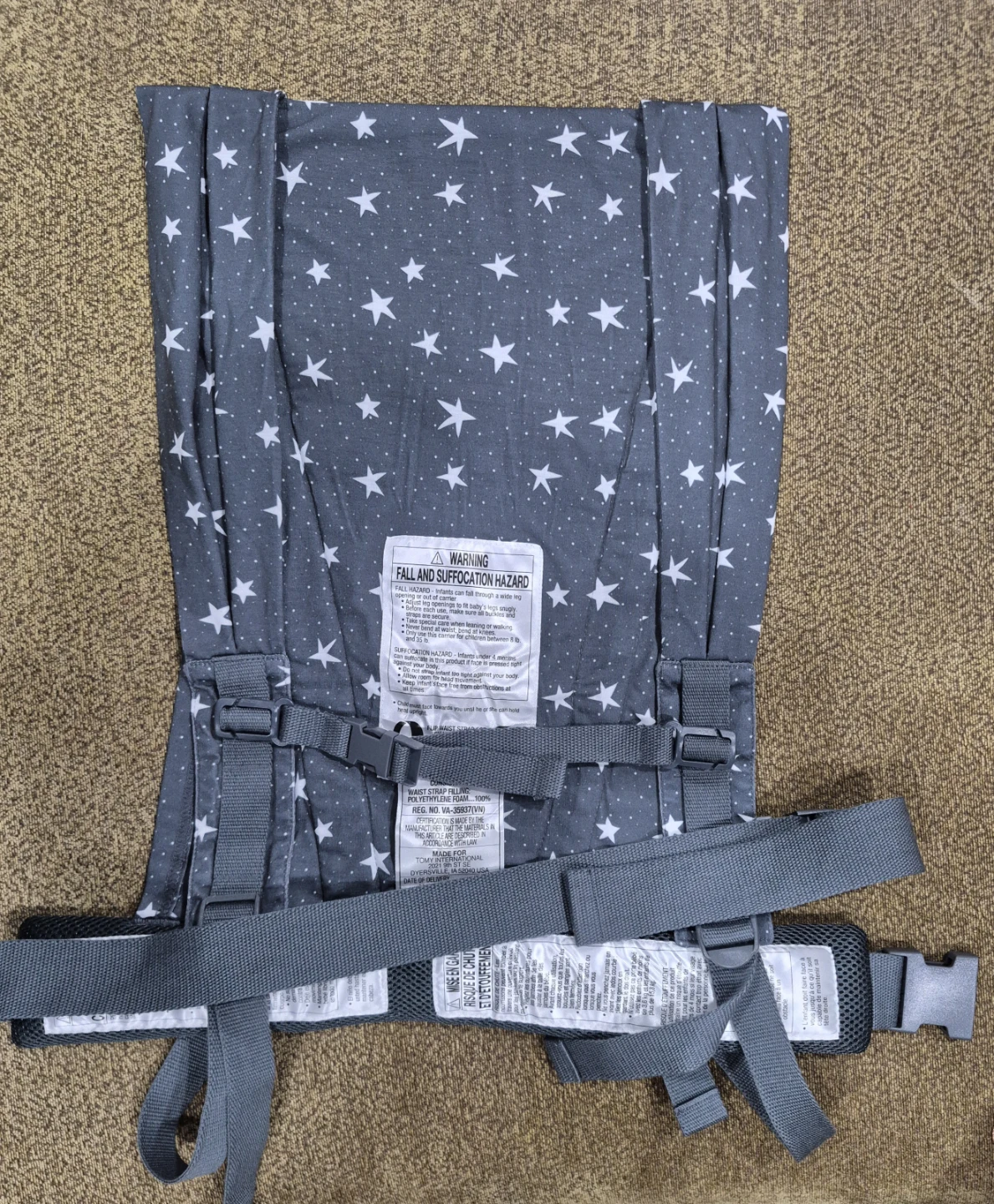 JJ Cole Luma Packable Baby Carrier - Grey Stars - photo 4