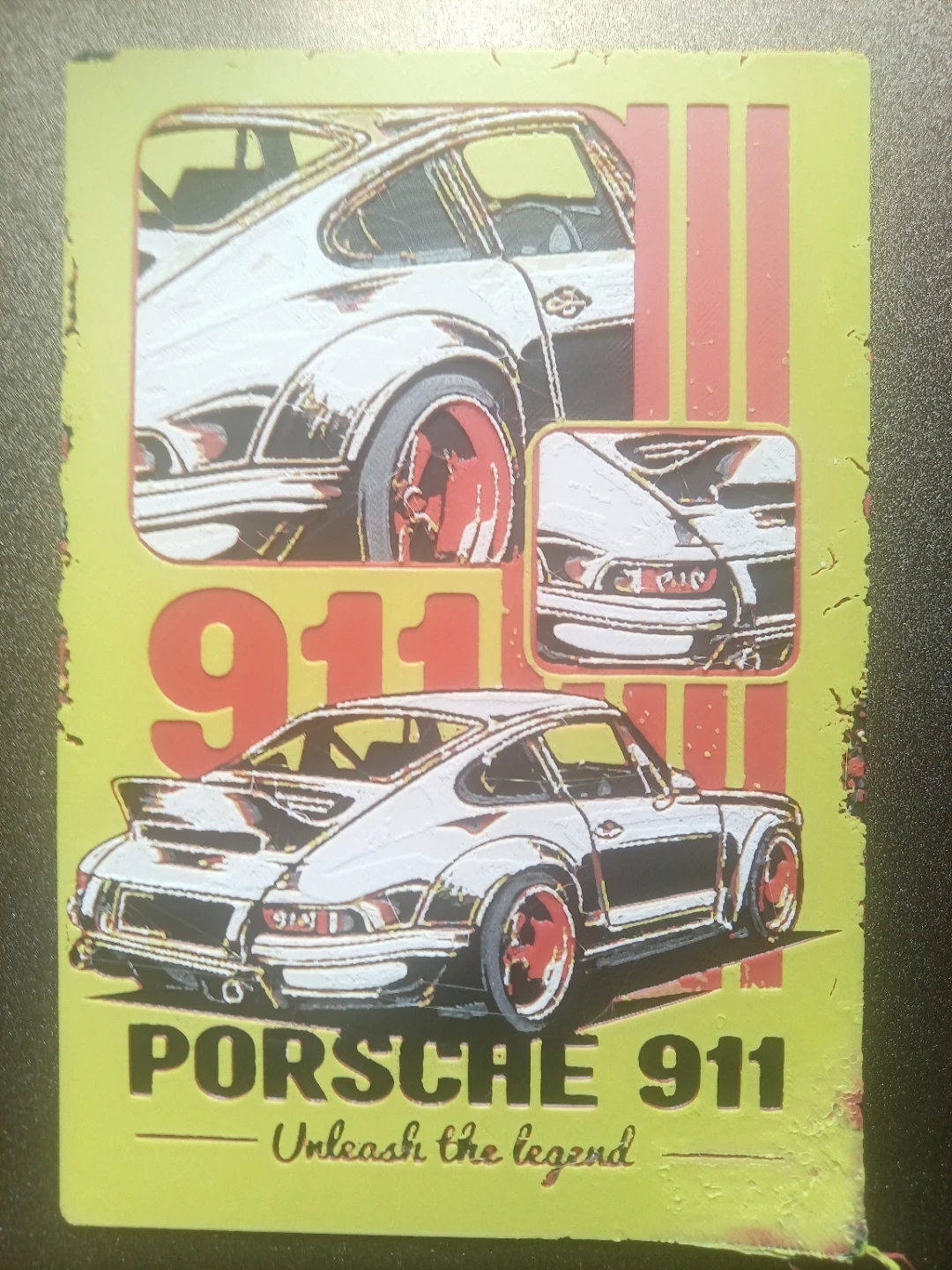 Porsche 911 Metal Sign look, made locally in gastown