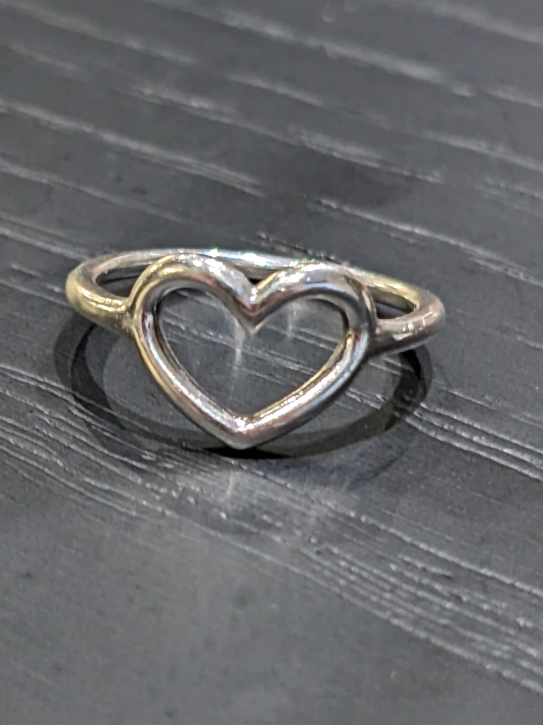 Size 7.5 Sterling Silver Pandora Open Heart Ring - photo 3
