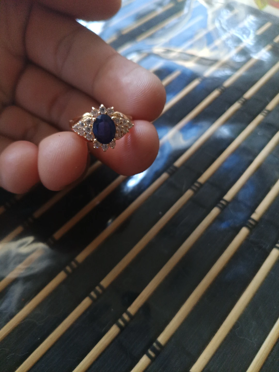 Gold Sapphire and Diamond Ring