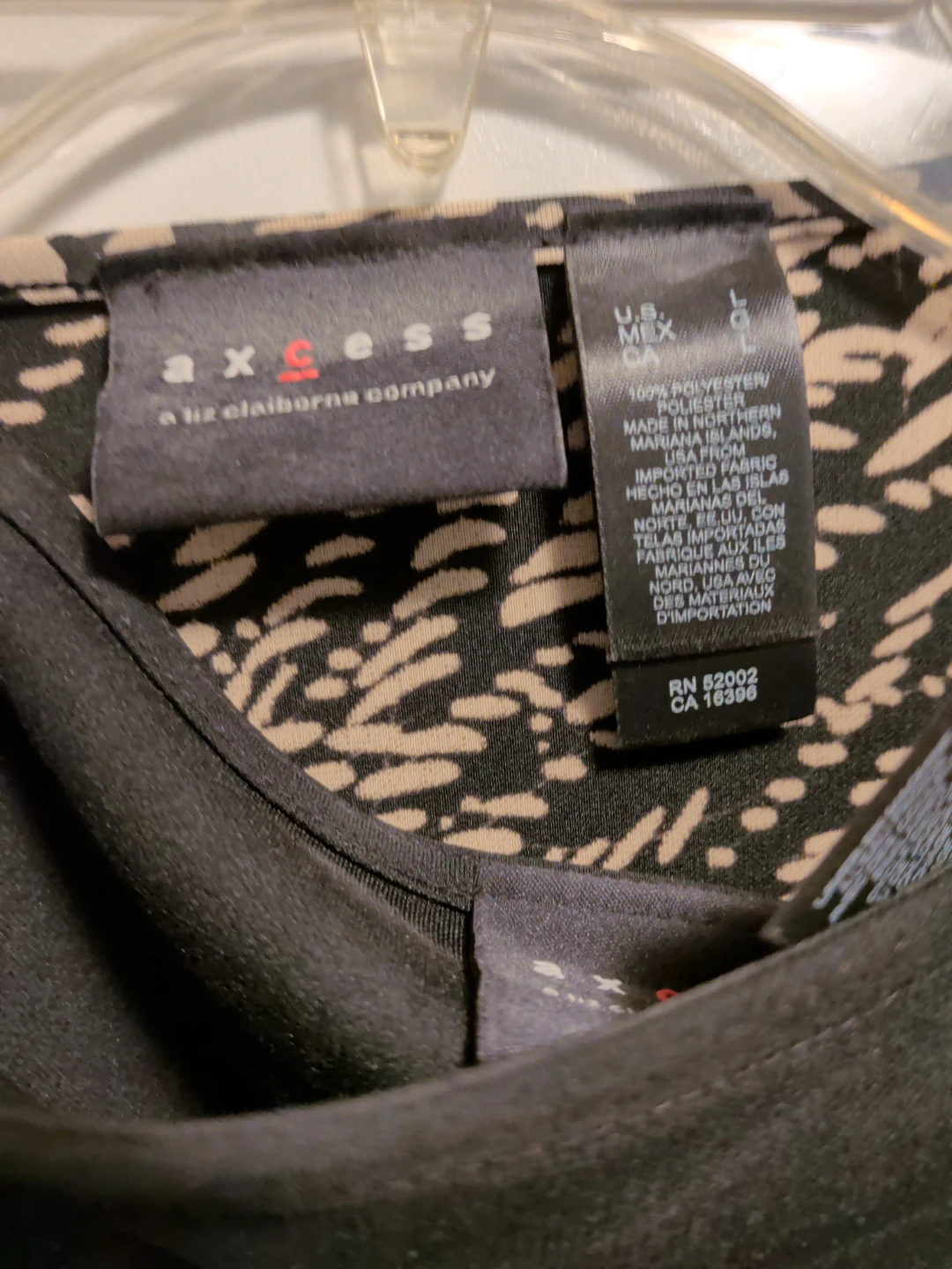 Axcess by Liz Claiborne Women's Top - Black & Tan Print - photo 2