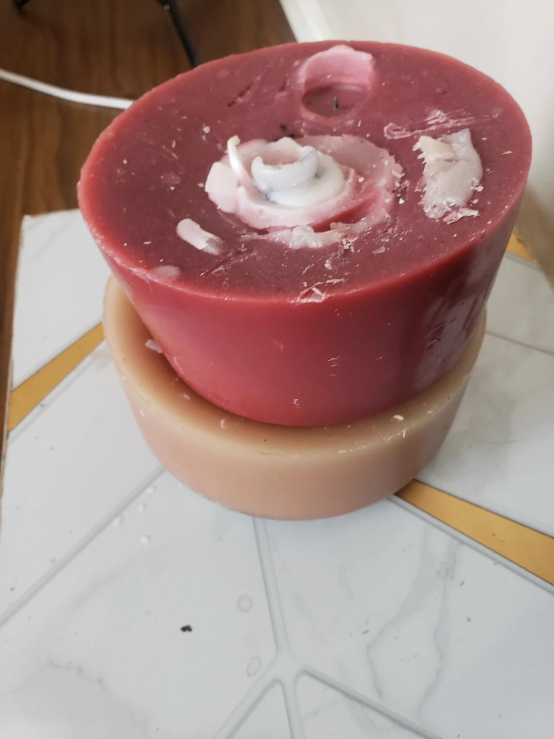 Red and Tan Scented Candles