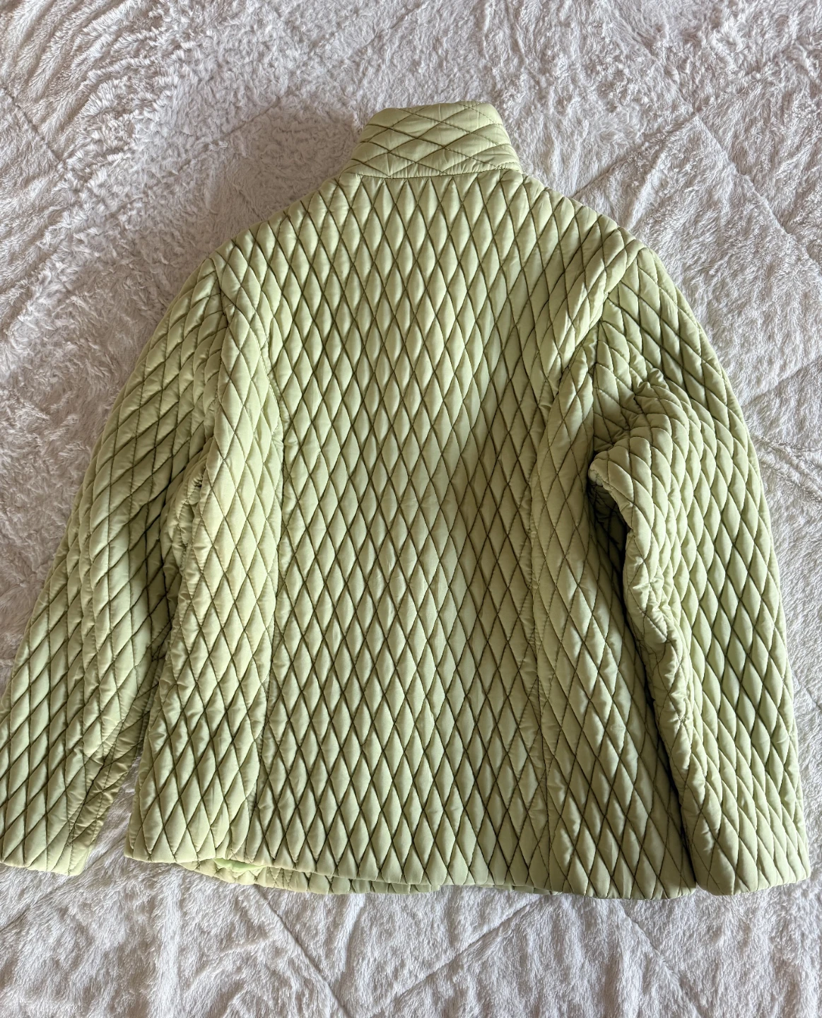 Light Green Quilted Button-Up Jacket - photo 3