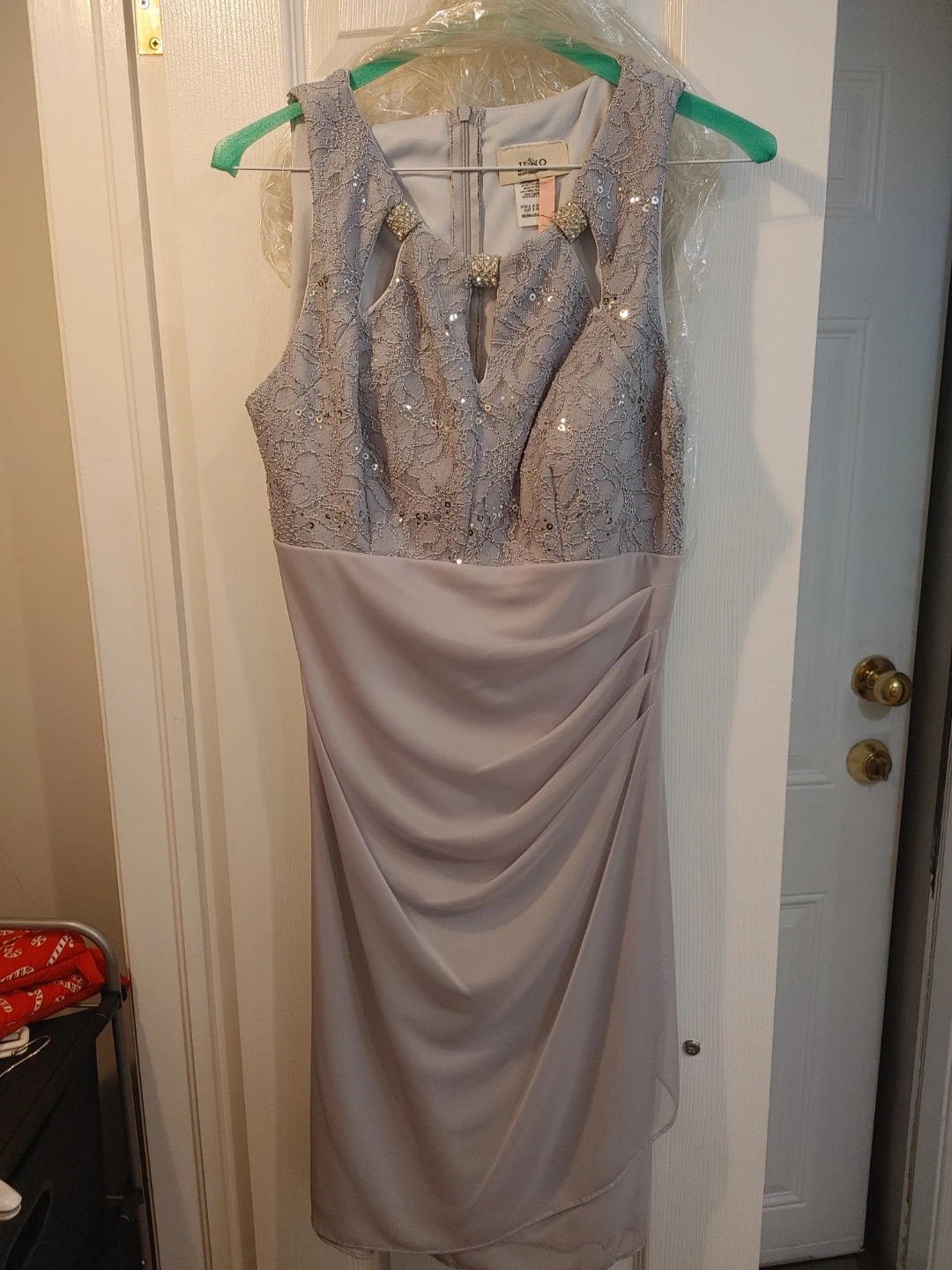 Grey Lace Embellished Size M