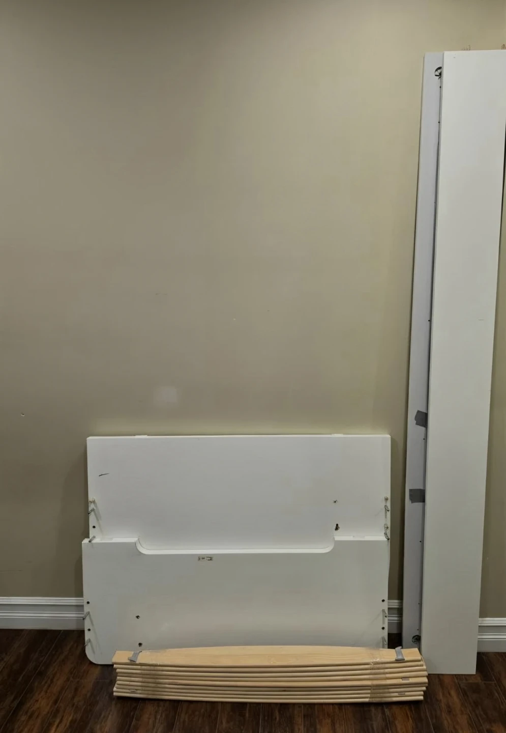 White Twin Bed Frame with Slats