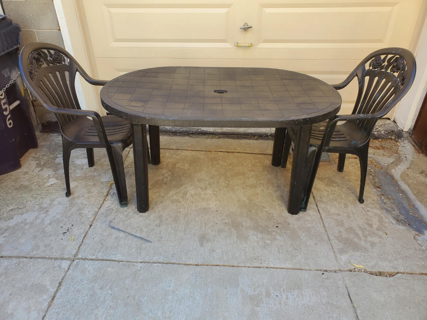 Plastic Patio Table and 2 Chairs Set