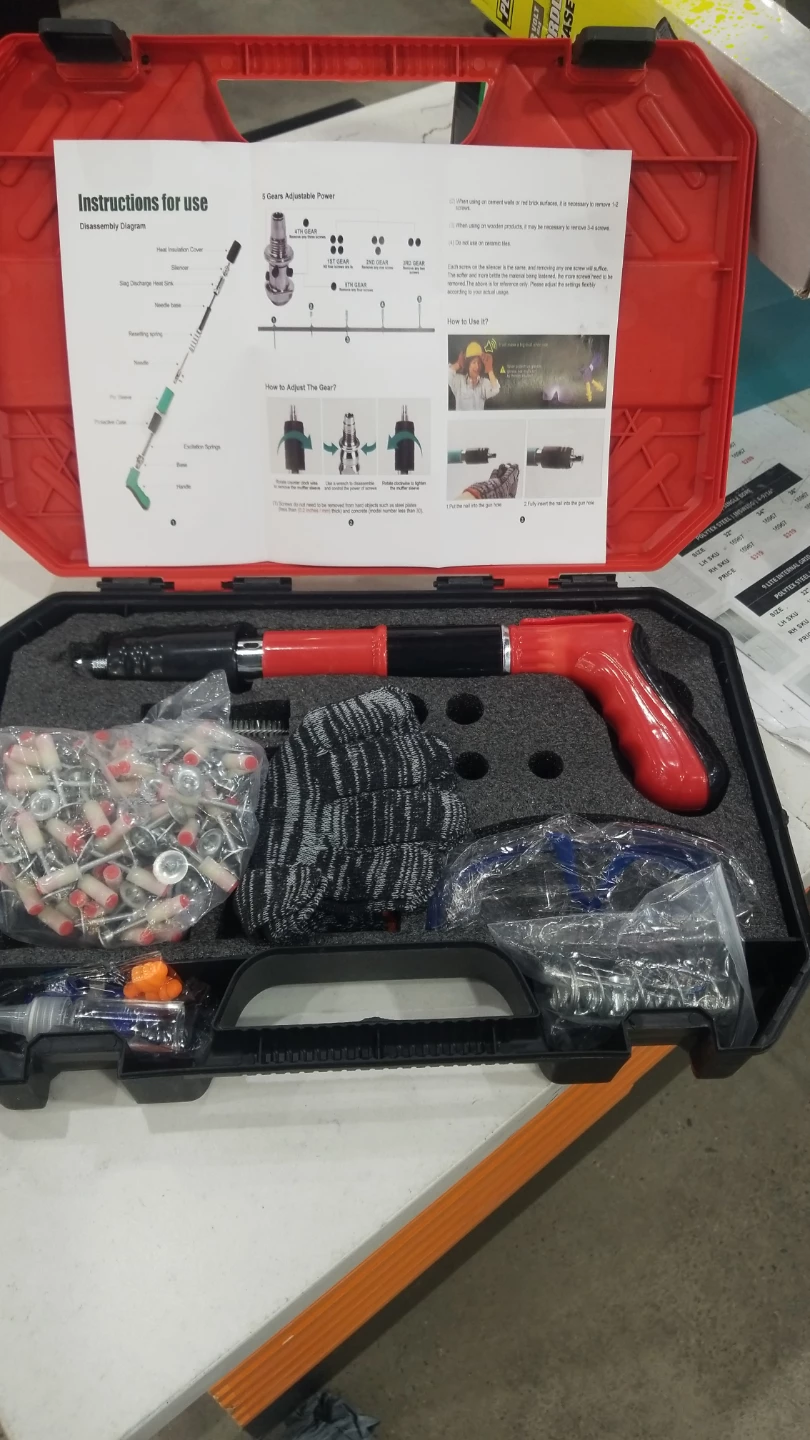Adjustable Power Nail Gun Kit with Accessories