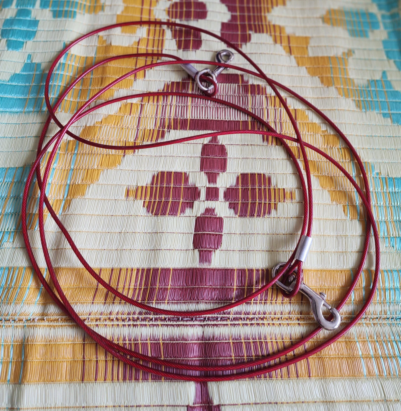 Red Metal Dog Leash/Tie-out Cable