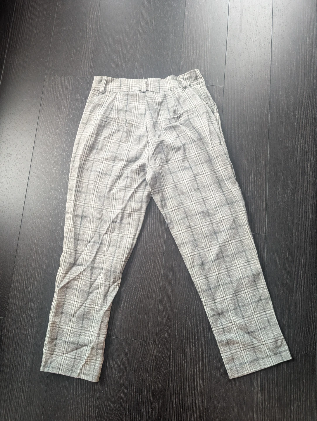 Plaid High-Waisted Trousers