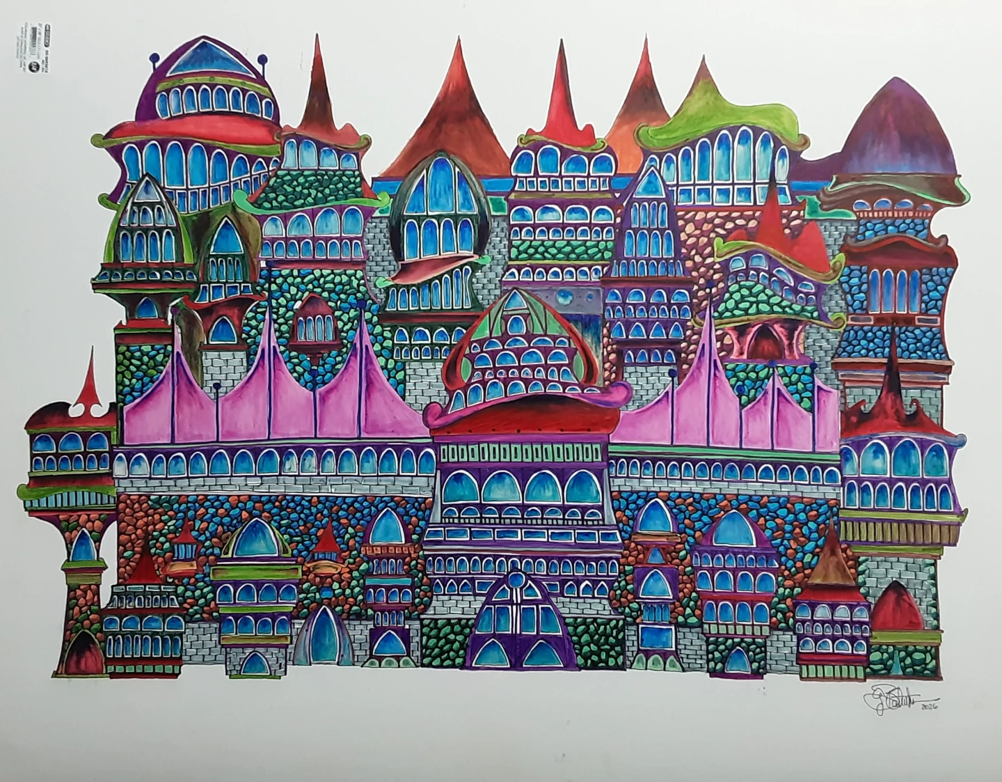 Whimsical Watercolour Art Print - Fantasy Buildings - photo 3