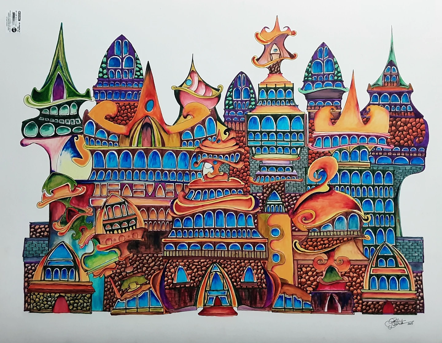 Whimsical Watercolour Art Print - Fantasy Buildings - photo 5