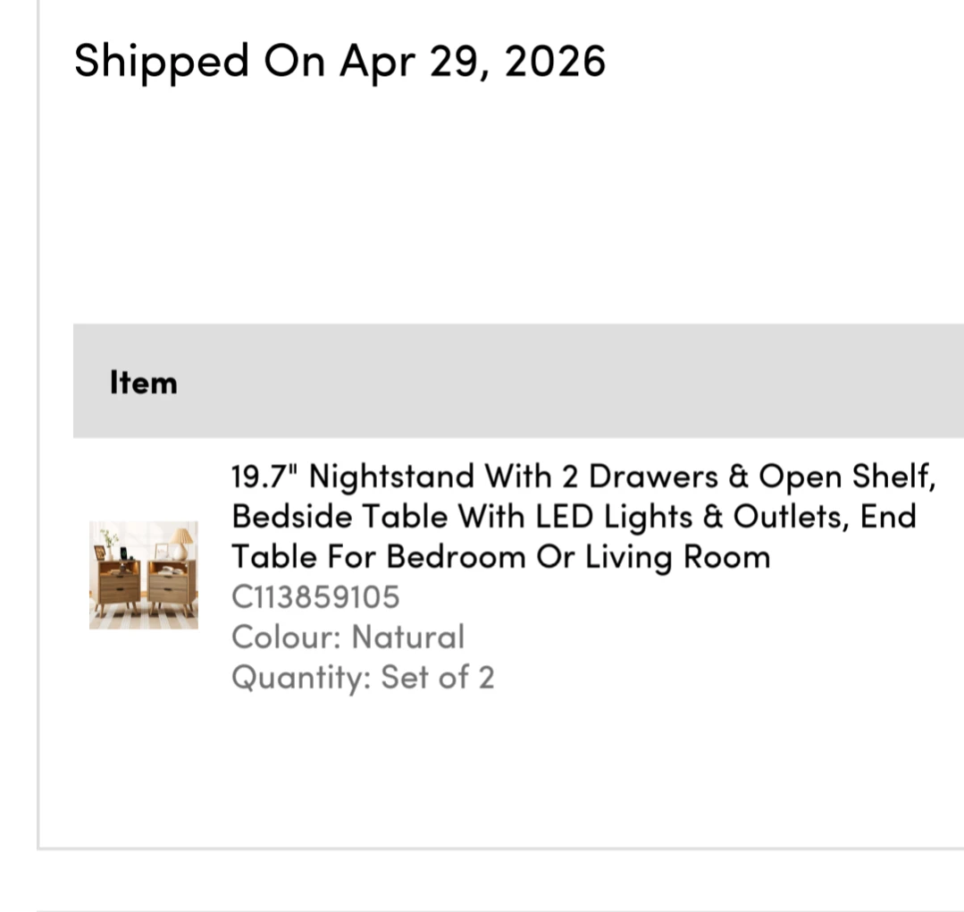 Ebern Designs Set of 2 Nightstand with LED Lights - photo 3
