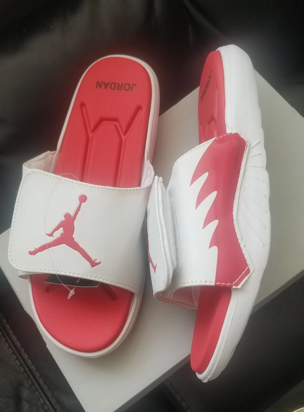 Brand new Jordan Flips Flops sleepers White Red - photo 2